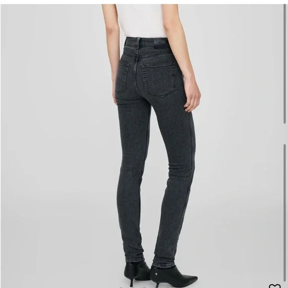 Anine Bing Beck High Rise Slim Jeans Iron Grey Gray Meghan Markle Size 25 - Picture 2 of 11